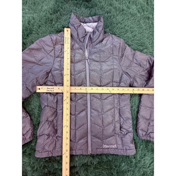 Marmot 800 Fill Down Puffer Jacket Youth S Gray Coat Full Zip Warm Bubble Hike - Picture 6 of 8